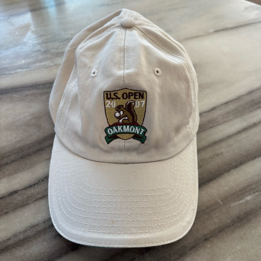 2007 US Open Oakmont Golf Hat Baseball Cap USGA Member‎ Beige Adjustable